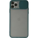 OtoTech Mey Ithalat® iPhone 11 Pro Kılıf Palm Buzlu Kamera Sürgülü Silikon - Yeşil - Çok Renkli