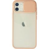 OtoTech Mey Ithalat® iPhone 12 Kılıf Palm Buzlu Kamera Sürgülü Silikon - Pembe - Çok Renkli