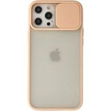 OtoTech Mey Ithalat® iPhone 12 Pro Max Kılıf Palm Buzlu Kamera Sürgülü Silikon - Pembe - Çok Renkli