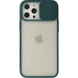 OtoTech Mey Ithalat® iPhone 12 Pro Max Kılıf Palm Buzlu Kamera Sürgülü Silikon - Yeşil - Çok Renkli