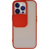 OtoTech Mey Ithalat® iPhone 13 Pro Kılıf Palm Buzlu Kamera Sürgülü Silikon - Kırmızı - Çok Renkli