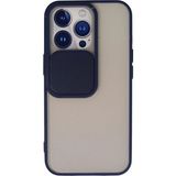 OtoTech Mey Ithalat® iPhone 13 Pro Kılıf Palm Buzlu Kamera Sürgülü Silikon - Lacivert - Çok Renkli