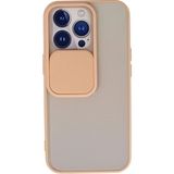 OtoTech Mey Ithalat® iPhone 13 Pro Kılıf Palm Buzlu Kamera Sürgülü Silikon - Pembe - Çok Renkli