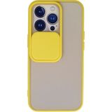 OtoTech Mey Ithalat® iPhone 13 Pro Kılıf Palm Buzlu Kamera Sürgülü Silikon - Sarı - Çok Renkli