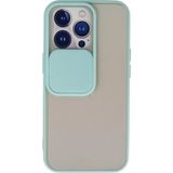 OtoTech Mey Ithalat® iPhone 13 Pro Kılıf Palm Buzlu Kamera Sürgülü Silikon - Turkuaz - Çok Renkli