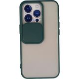 OtoTech Mey Ithalat® iPhone 13 Pro Kılıf Palm Buzlu Kamera Sürgülü Silikon - Yeşil - Çok Renkli