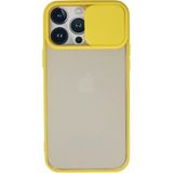OtoTech Mey Ithalat® iPhone 13 Pro Max Kılıf Palm Buzlu Kamera Sürgülü Silikon - Sarı - Çok Renkli
