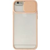 OtoTech Mey Ithalat® iPhone 6 Kılıf Palm Buzlu Kamera Sürgülü Silikon - Pembe - Çok Renkli
