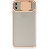 OtoTech Mey Ithalat® iPhone x Kılıf Palm Buzlu Kamera Sürgülü Silikon - Pembe - Çok Renkli