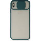 OtoTech Mey Ithalat® iPhone x Kılıf Palm Buzlu Kamera Sürgülü Silikon - Yeşil - Çok Renkli