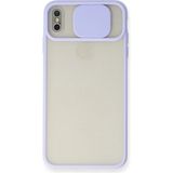OtoTech Mey Ithalat® iPhone Xs Max Kılıf Palm Buzlu Kamera Sürgülü Silikon - Lila - Çok Renkli