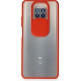 OtoTech Mey Ithalat® Mi 10T Lite Kılıf Palm Buzlu Kamera Sürgülü Silikon - Kırmızı - Çok Renkli