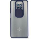 OtoTech Mey Ithalat® Mi 10T Lite Kılıf Palm Buzlu Kamera Sürgülü Silikon - Lacivert - Çok Renkli