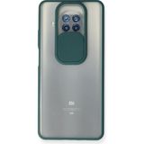 OtoTech Mey Ithalat® Mi 10T Lite Kılıf Palm Buzlu Kamera Sürgülü Silikon - Yeşil - Çok Renkli