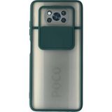 OtoTech Mey Ithalat® Pocophone X3 Kılıf Palm Buzlu Kamera Sürgülü Silikon - Yeşil - Çok Renkli