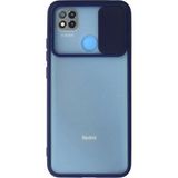 OtoTech Mey Ithalat® Redmi 9c Kılıf Palm Buzlu Kamera Sürgülü Silikon - Lacivert - Çok Renkli