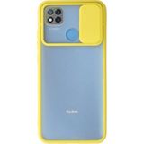 OtoTech Mey Ithalat® Redmi 9c Kılıf Palm Buzlu Kamera Sürgülü Silikon - Sarı - Çok Renkli