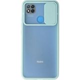 OtoTech Mey Ithalat® Redmi 9c Kılıf Palm Buzlu Kamera Sürgülü Silikon - Turkuaz - Çok Renkli