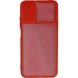 OtoTech Mey Ithalat® Redmi 9t Kılıf Palm Buzlu Kamera Sürgülü Silikon - Kırmızı - Çok Renkli