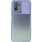 OtoTech Mey Ithalat® Redmi Note 10 Kılıf Palm Buzlu Kamera Sürgülü Silikon - Lila - Çok Renkli