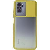 OtoTech Mey Ithalat® Redmi Note 10 Kılıf Palm Buzlu Kamera Sürgülü Silikon - Sarı - Çok Renkli