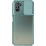 OtoTech Mey Ithalat® Redmi Note 10 Kılıf Palm Buzlu Kamera Sürgülü Silikon - Turkuaz - Çok Renkli