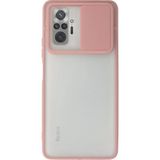 OtoTech Mey Ithalat® Redmi Note 10 Pro Kılıf Palm Buzlu Kamera Sürgülü Silikon - Pembe - Çok Renkli