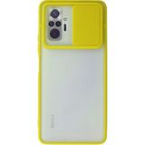 OtoTech Mey Ithalat® Redmi Note 10 Pro Kılıf Palm Buzlu Kamera Sürgülü Silikon - Sarı - Çok Renkli