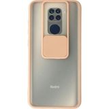 OtoTech Mey Ithalat® Redmi Note 9 Kılıf Palm Buzlu Kamera Sürgülü Silikon - Pembe - Çok Renkli
