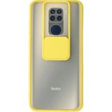 OtoTech Mey Ithalat® Redmi Note 9 Kılıf Palm Buzlu Kamera Sürgülü Silikon - Sarı - Çok Renkli