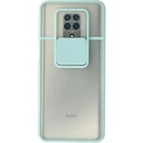 OtoTech Mey Ithalat® Redmi Note 9 Pro Kılıf Palm Buzlu Kamera Sürgülü Silikon - Turkuaz - Çok Renkli