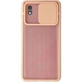 OtoTech Mey Ithalat® Samsung Galaxy A01 Core Kılıf Palm Buzlu Kamera Sürgülü Silikon - Pembe - Çok Renkli