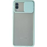 OtoTech Mey Ithalat® Samsung Galaxy A02 Kılıf Palm Buzlu Kamera Sürgülü Silikon - Turkuaz - Çok Renkli