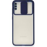 OtoTech Mey Ithalat® Samsung Galaxy A11 Kılıf Palm Buzlu Kamera Sürgülü Silikon - Lacivert - Çok Renkli