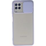 OtoTech Mey Ithalat® Samsung Galaxy A22 Kılıf Palm Buzlu Kamera Sürgülü Silikon - Lila - Çok Renkli