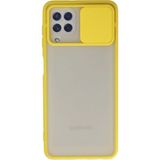 OtoTech Mey Ithalat® Samsung Galaxy A22 Kılıf Palm Buzlu Kamera Sürgülü Silikon - Sarı - Çok Renkli