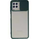 OtoTech Mey Ithalat® Samsung Galaxy A22 Kılıf Palm Buzlu Kamera Sürgülü Silikon - Yeşil - Çok Renkli
