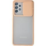 OtoTech Mey Ithalat® Samsung Galaxy A52 Kılıf Palm Buzlu Kamera Sürgülü Silikon - Pembe - Çok Renkli