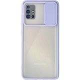OtoTech Mey Ithalat® Samsung Galaxy A71 Kılıf Palm Buzlu Kamera Sürgülü Silikon - Lila - Çok Renkli