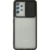 OtoTech Mey Ithalat® Samsung Galaxy A72 Kılıf Palm Buzlu Kamera Sürgülü Silikon - Siyah - Çok Renkli