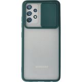 OtoTech Mey Ithalat® Samsung Galaxy A72 Kılıf Palm Buzlu Kamera Sürgülü Silikon - Yeşil - Çok Renkli