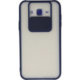 OtoTech Mey Ithalat® Samsung Galaxy J7 Kılıf Palm Buzlu Kamera Sürgülü Silikon - Lacivert - Çok Renkli