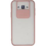 OtoTech Mey Ithalat® Samsung Galaxy J7 Kılıf Palm Buzlu Kamera Sürgülü Silikon - Pembe - Çok Renkli