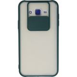 OtoTech Mey Ithalat® Samsung Galaxy J7 Kılıf Palm Buzlu Kamera Sürgülü Silikon - Yeşil - Çok Renkli