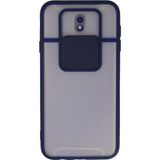 OtoTech Mey Ithalat® Samsung Galaxy J7 Pro / J730 Kılıf Palm Buzlu Kamera Sürgülü Silikon - Lacivert - Çok Renkli
