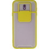 OtoTech Mey Ithalat® Samsung Galaxy J7 Pro / J730 Kılıf Palm Buzlu Kamera Sürgülü Silikon - Sarı - Çok Renkli