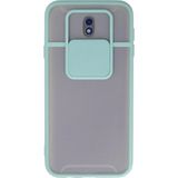 OtoTech Mey Ithalat® Samsung Galaxy J7 Pro / J730 Kılıf Palm Buzlu Kamera Sürgülü Silikon - Turkuaz - Çok Renkli
