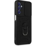 OtoTech Mey Ithalat® Samsung Galaxy M34 5g Kılıf Pars Lens Yüzüklü Silikon - Siyah - Çok Renkli