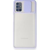 OtoTech Mey Ithalat® Samsung Galaxy M51 Kılıf Palm Buzlu Kamera Sürgülü Silikon - Lila - Çok Renkli