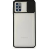 OtoTech Mey Ithalat® Samsung Galaxy M51 Kılıf Palm Buzlu Kamera Sürgülü Silikon - Siyah - Çok Renkli